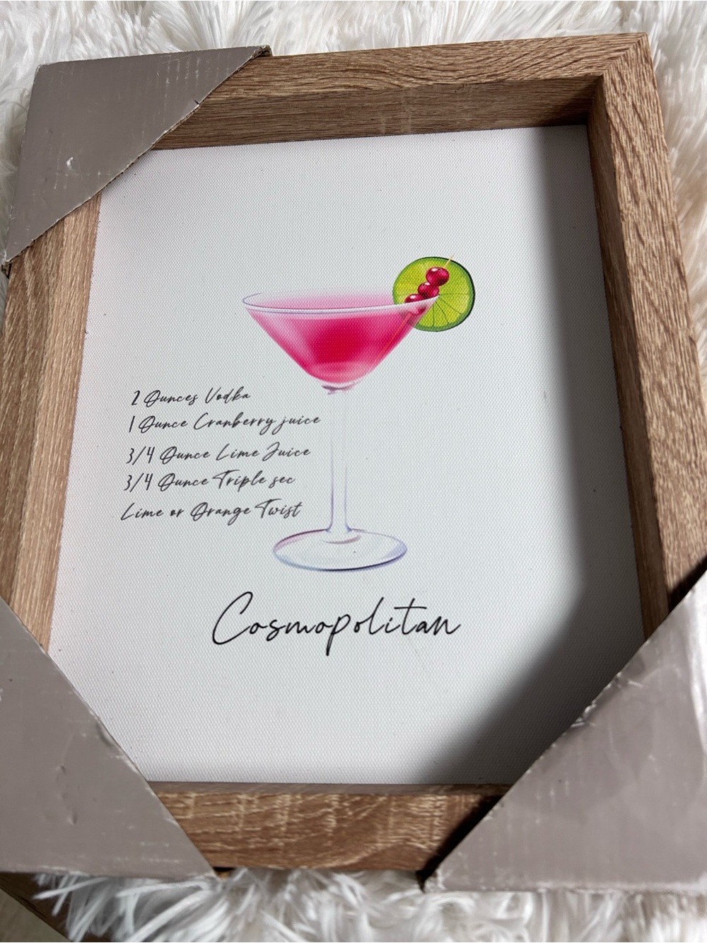 New Cosmopolitan Cocktail Framed Wall Art - Pink & Green